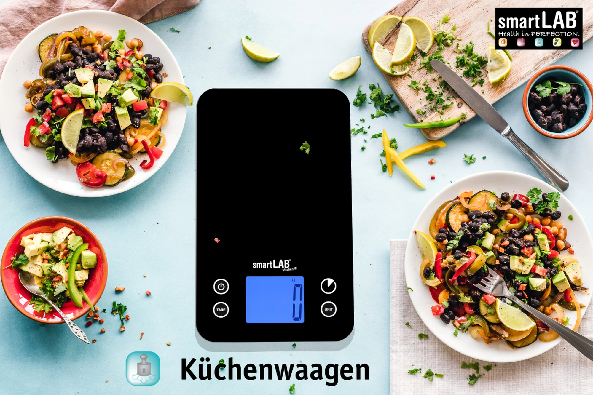 smartLAB kitchen W, Bilancia da Cucina Digitale Bluetooth, Pesa Alimenti  e Cibo